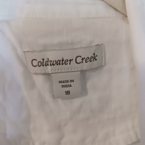 Coldwater Creek Linen Casual Chic White Jacket Drawstring - Picture 11 of 14